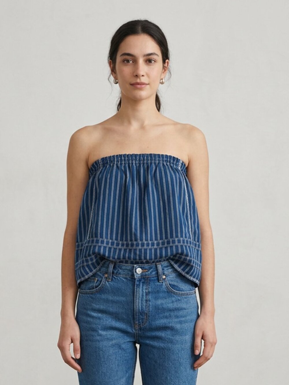 Pilcro Elastic Strapless Top